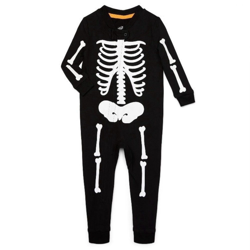 Way To Celebrate Halloween Baby Glow In The Dark Skeleton One Piece Pajamas 18M